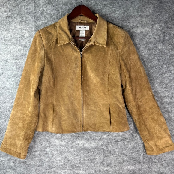 Alfani Suede Jacket w/ Removable Faux Fur Trimmed Quilted Shell Women’s Small - Picture 15 of 16